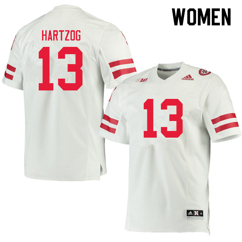 Women #13 Malcolm Hartzog Nebraska Cornhuskers College Football Jerseys Sale-White
